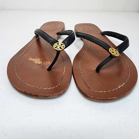 Tory Burch Terra Thong Sandals Black Size 9 - Picture 3 of 13